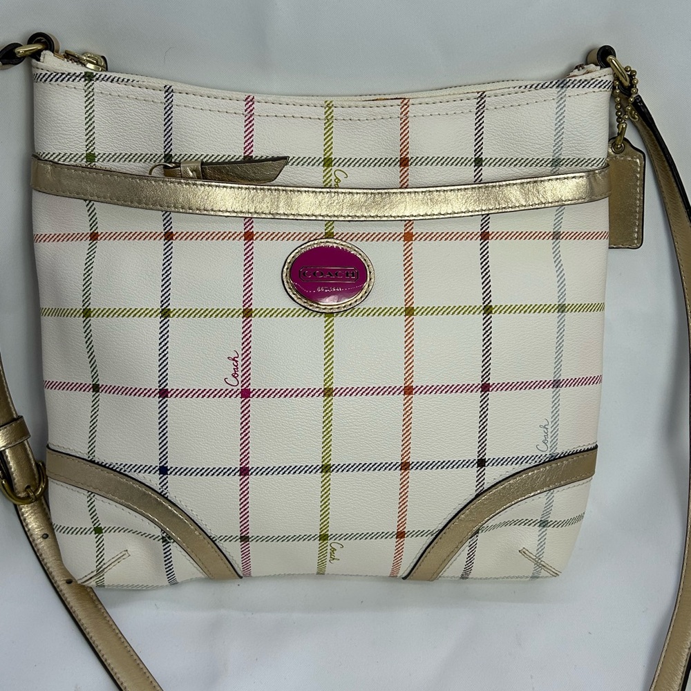 Coach Multicolor Plaid Crossbody Bag